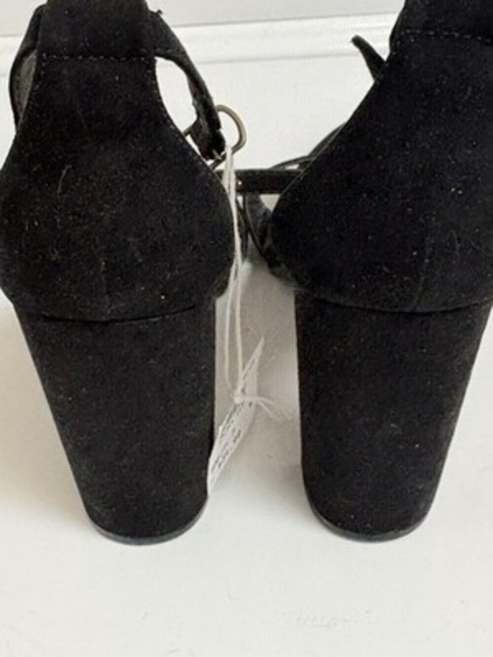 BRASHI Women’s Block Heel Sandals – Size 7, Black Suede Ankle Strap Dress Shoes - Picture 9 of 9